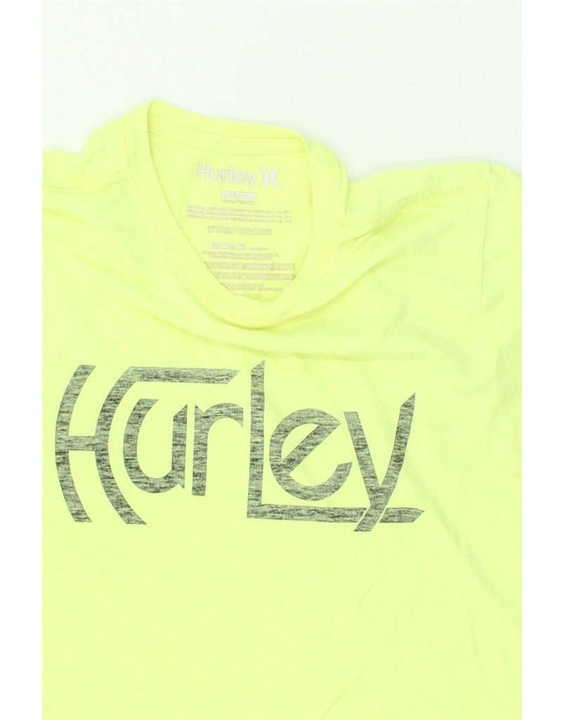 HURLEY Mens Graphic T-Shirt Top Small Yellow Cotton | Vintage Hurley | Thrift | Second-Hand Hurley | Used Clothing | Messina Hembry 