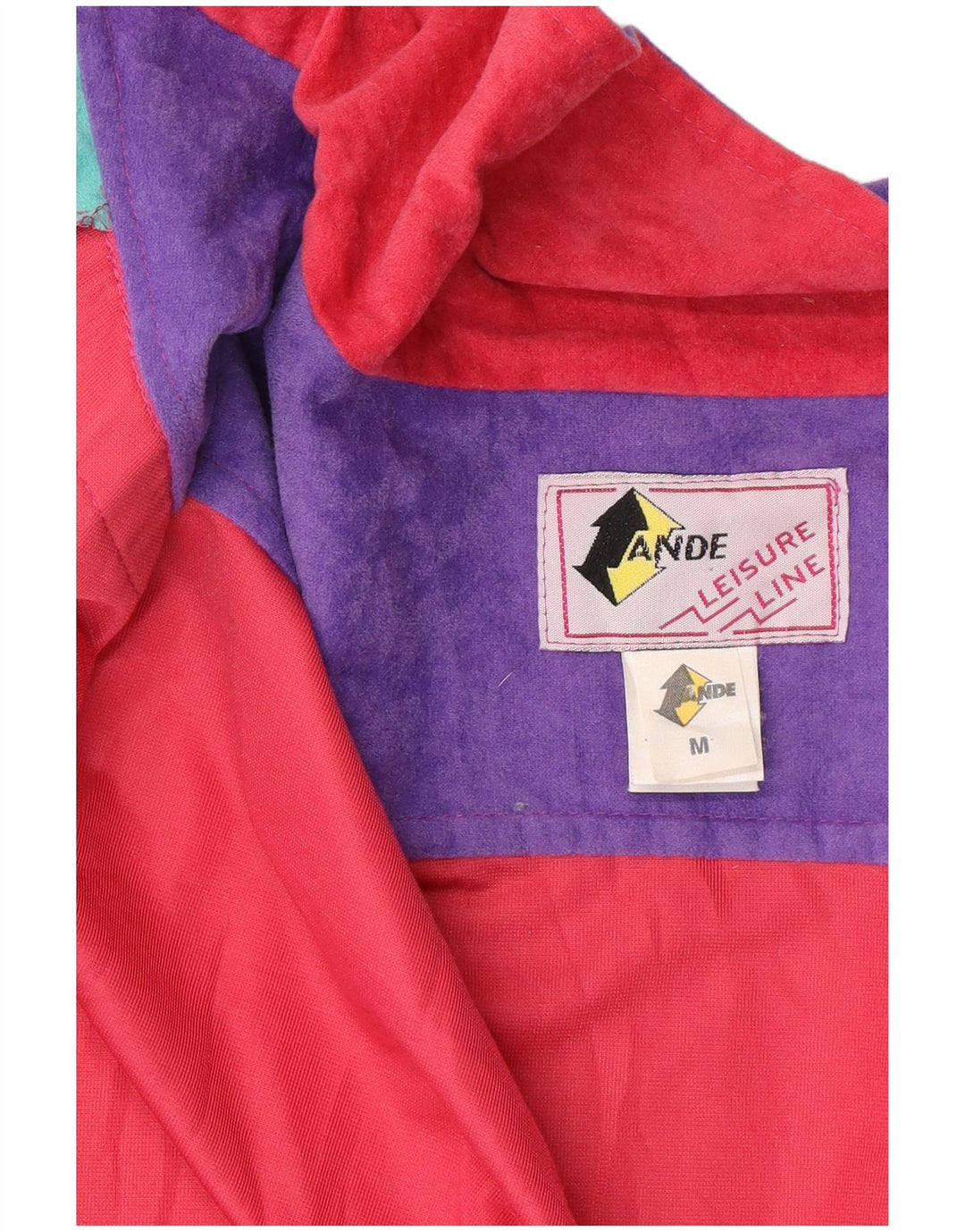 Vintage Mens Sleeveless Tracksuit Top Jacket Medium Red Colourblock