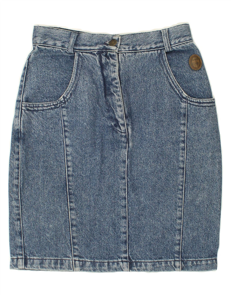 TRUSSARDI Womens Denim Skirt IT 44 Medium W30 Blue Cotton Vintage Trussardi and Second-Hand Trussardi from Messina Hembry 