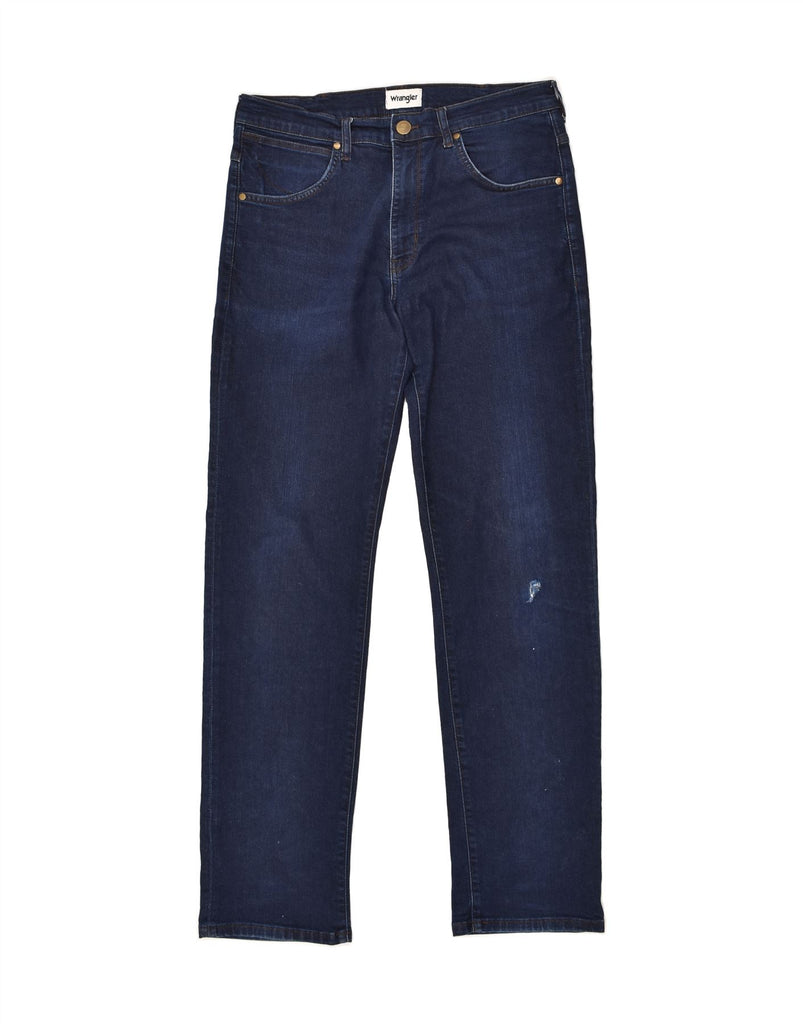WRANGLER Mens Arizona Straight Jeans W34 L34 Navy Blue Cotton | Vintage Wrangler | Thrift | Second-Hand Wrangler | Used Clothing | Messina Hembry 