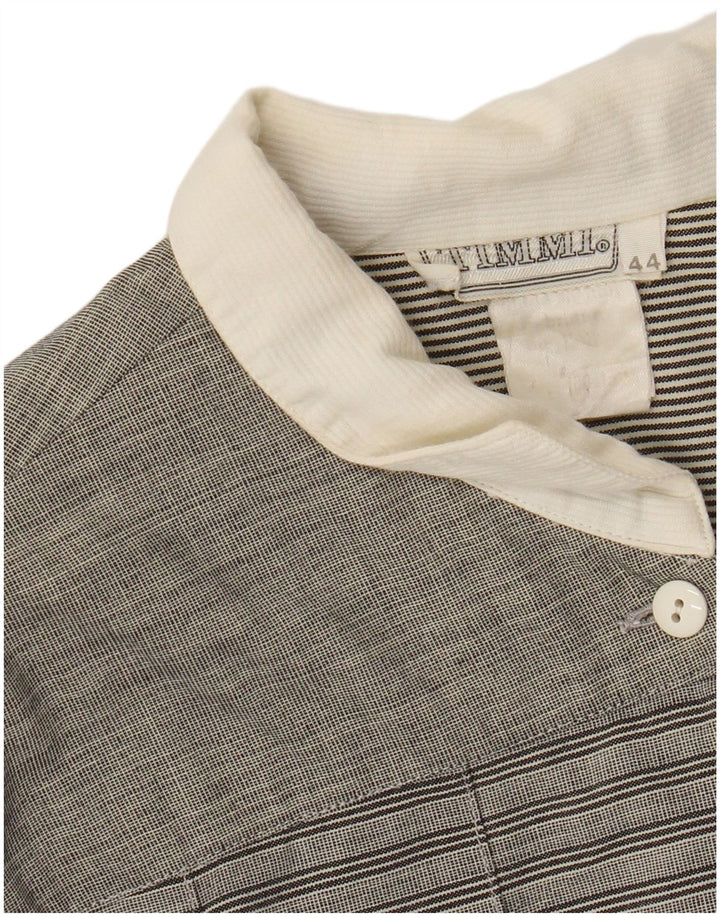 Vintage Womens Shirt Blouse IT 44 Medium Grey Striped