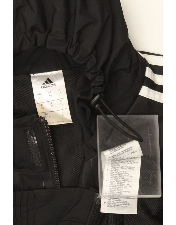 Adidas Mens Hooded Tracksuit Top Jacket XS Black Polyester