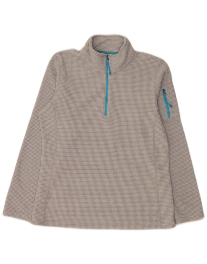 ORVIS Mens Zip Neck Fleece Jumper Medium Grey Polyester