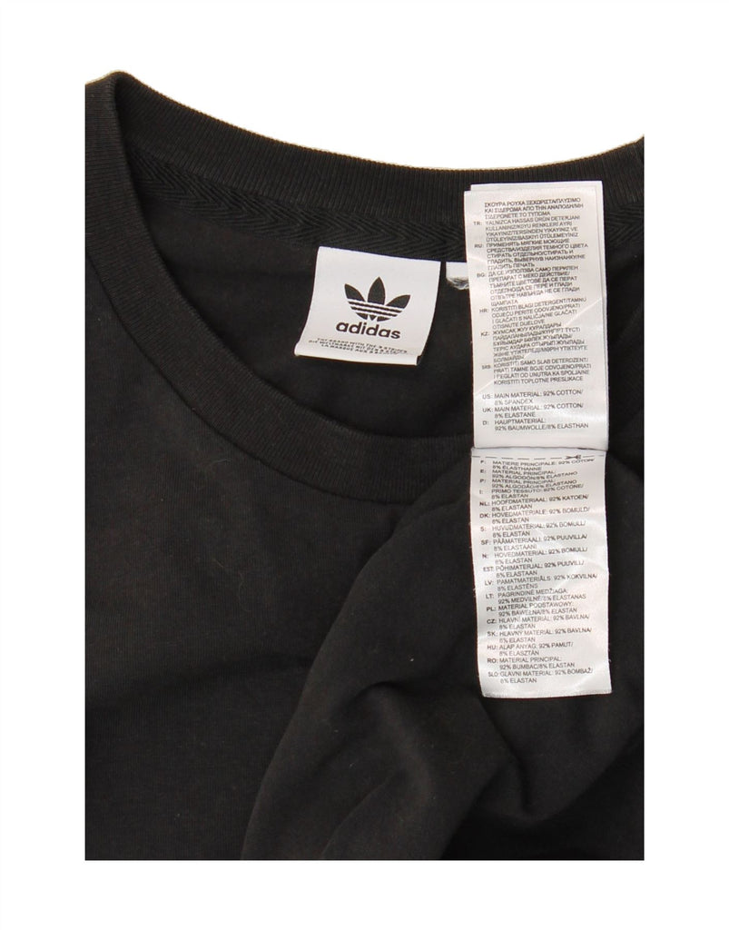 ADIDAS Mens Graphic T-Shirt Top Medium Black Cotton Vintage Adidas and Second-Hand Adidas from Messina Hembry 