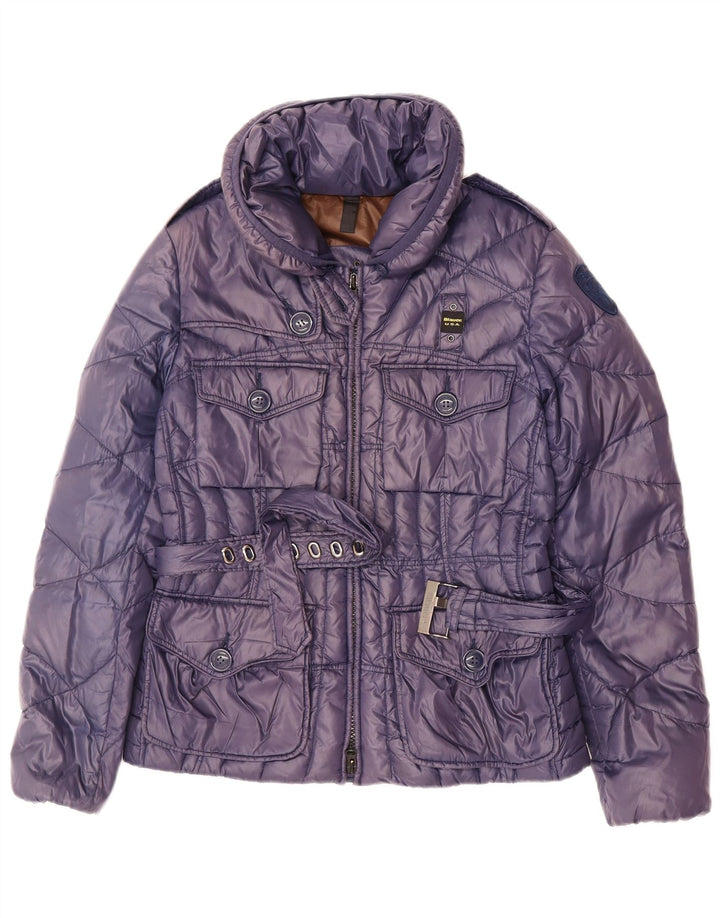 BLAUER Womens Padded Jacket UK 14 Medium Purple