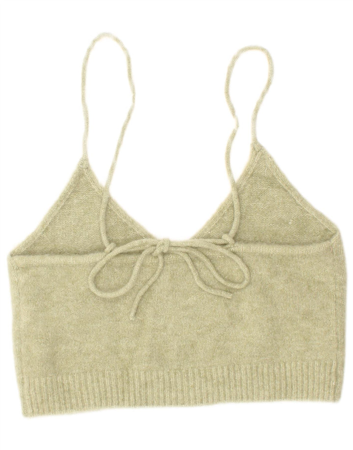 Zara Womens Knit Crop Top Small Green Acrylic