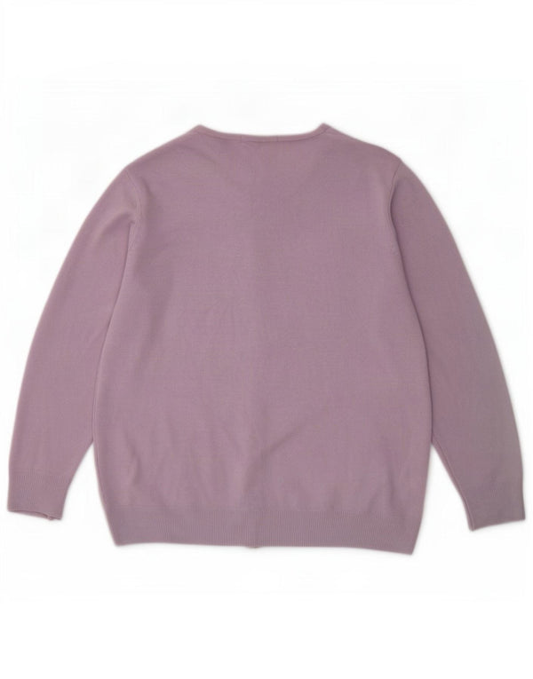 Marks & Spencer Womens Cardigan Sweater UK 16 Large Purple Acrylic