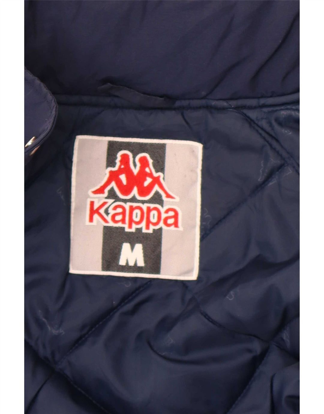 Kappa Mens Graphic Hooded Padded Jacket UK 38 Medium Navy Blue Colourblock