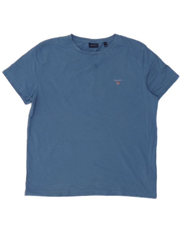 Gant Mens T-Shirt Top XL Blue Cotton