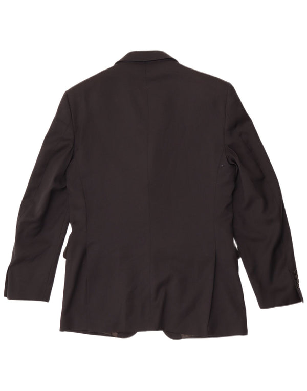Brooksfield Mens 3 Button Blazer Jacket IT 48 Medium Black Wool
