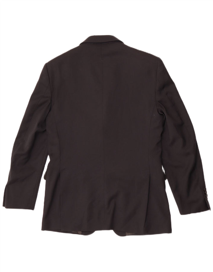 Brooksfield Mens 3 Button Blazer Jacket IT 48 Medium Black Wool