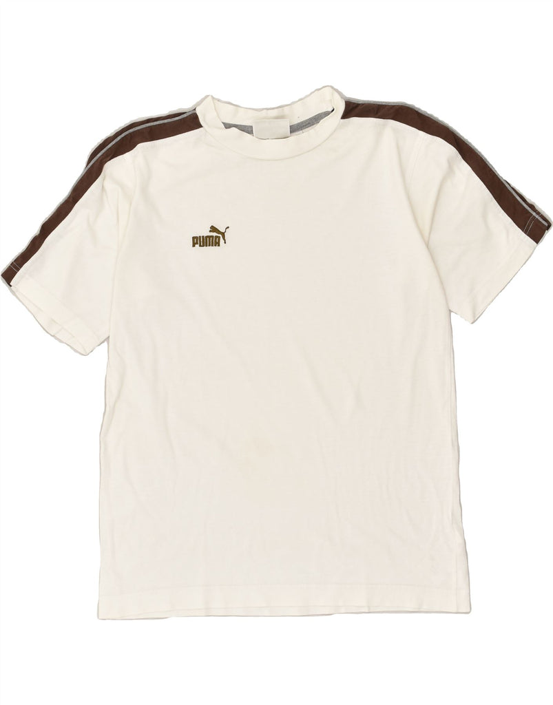 PUMA Boys T-Shirt Top 13-14 Years White Cotton | Vintage Puma | Thrift | Second-Hand Puma | Used Clothing | Messina Hembry 