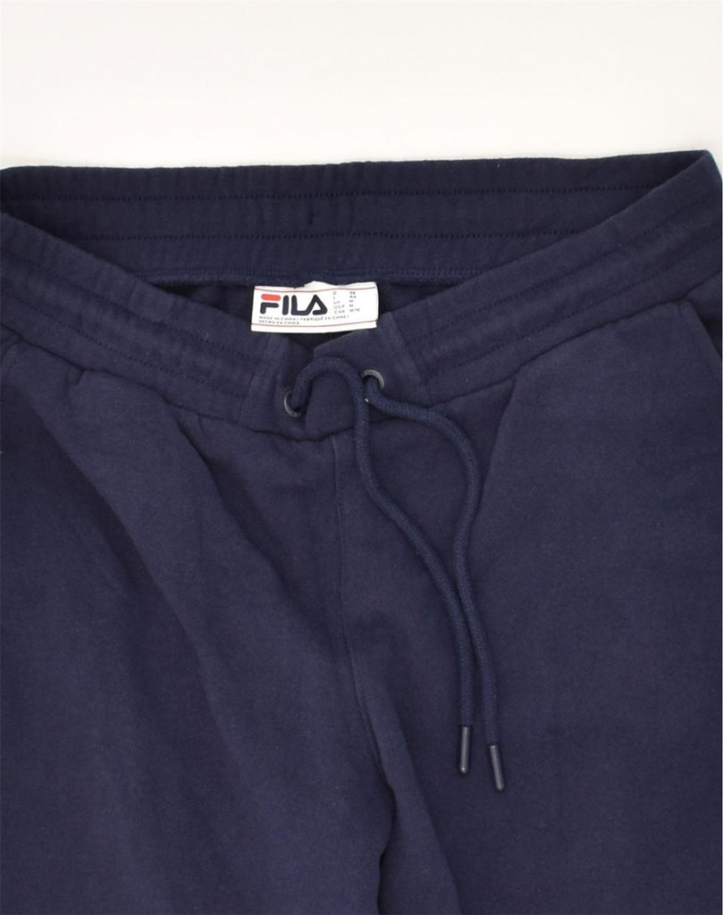 FILA Womens Tracksuit Trousers Joggers UK 14 Medium Navy Blue | Vintage Fila | Thrift | Second-Hand Fila | Used Clothing | Messina Hembry 