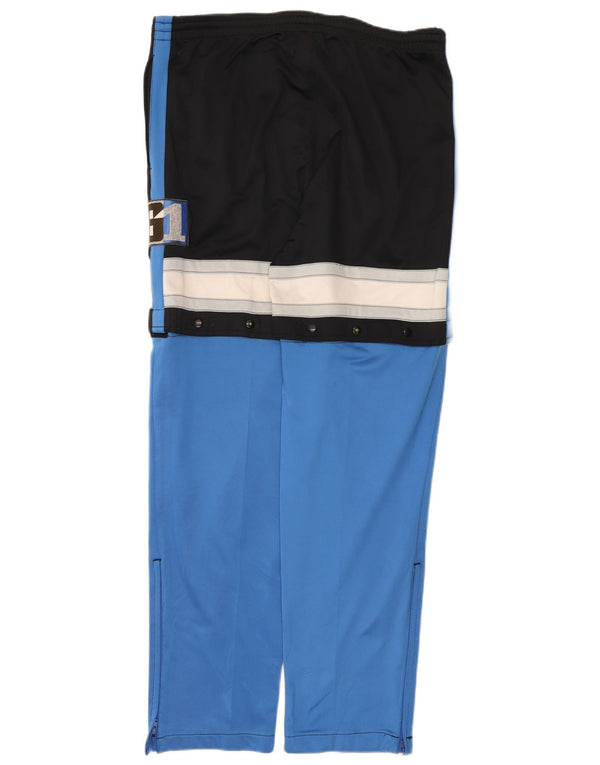 Vintage Mens Graphic Tracksuit Trousers Large Blue Colourblock