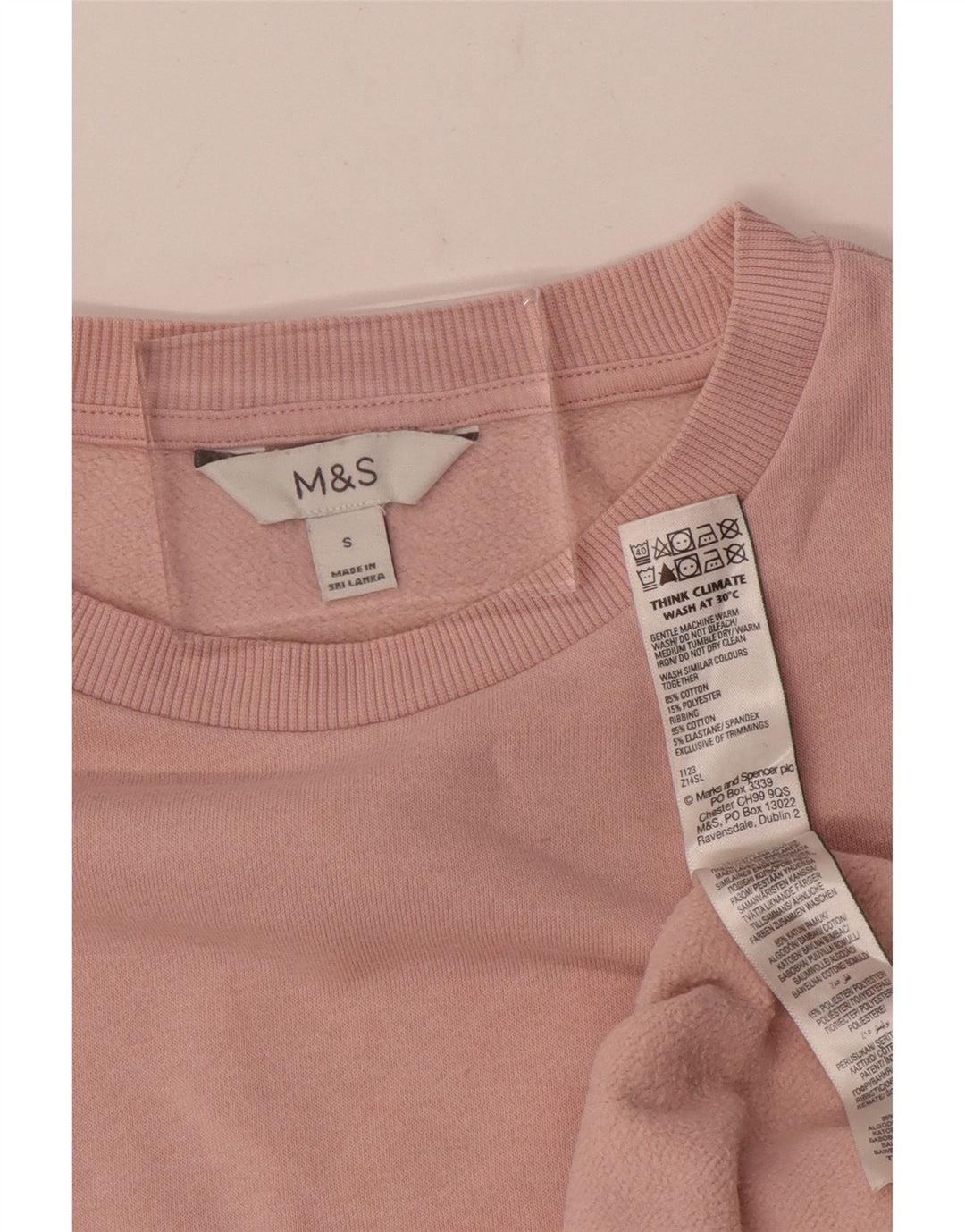 Marks & Spencer Womens Oversized Sweatshirt Jumper UK 10 Small Pink Cotton