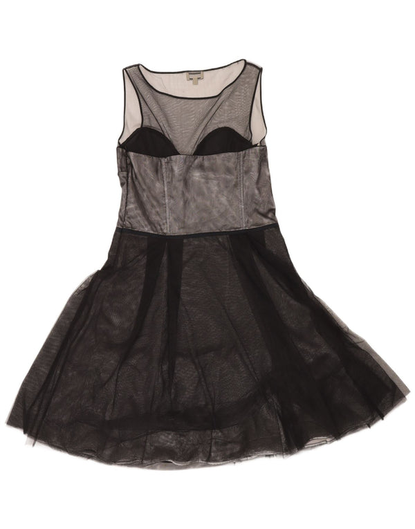 Karen Millen Womens Sleeveless A-Line Dress UK 14 Medium Black Polyester