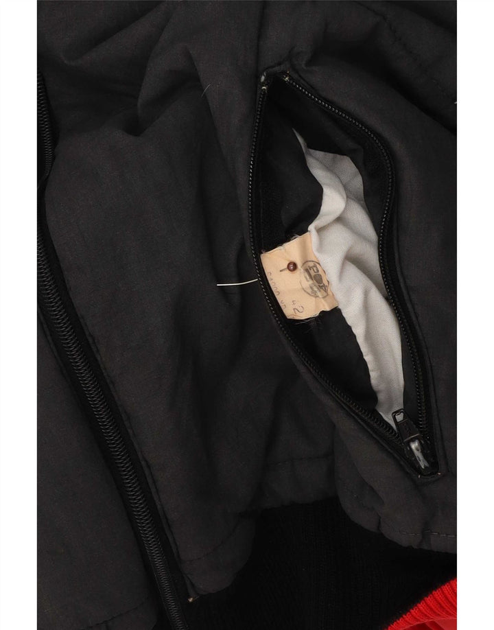 POP 84 Womens Reversible Jacket IT 42 Medium Black Colourblock Polyester