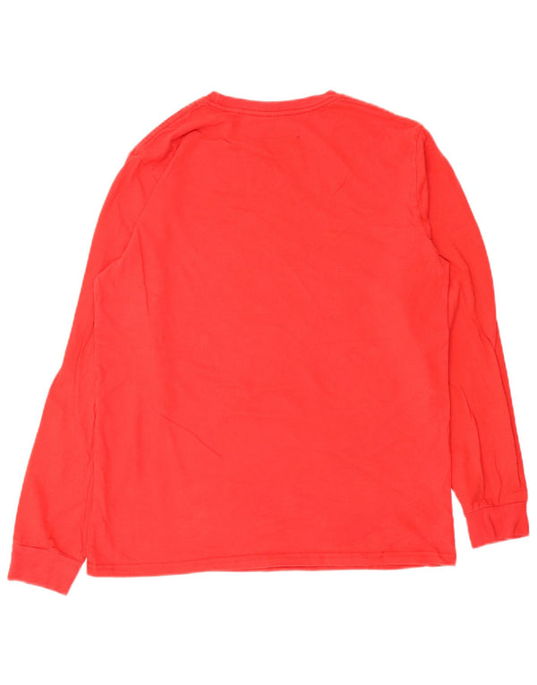 Volcom Mens Graphic T-Shirt Long Sleeve Large Red Cotton