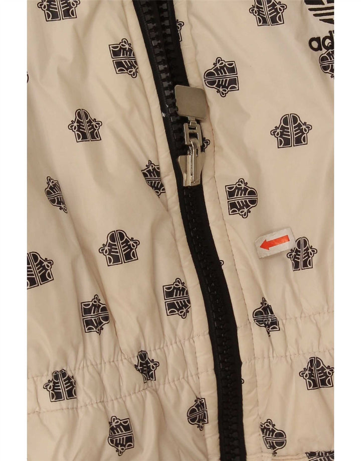 Adidas Girls Reversible Graphic Padded Jacket 14-15 Years White Nylon