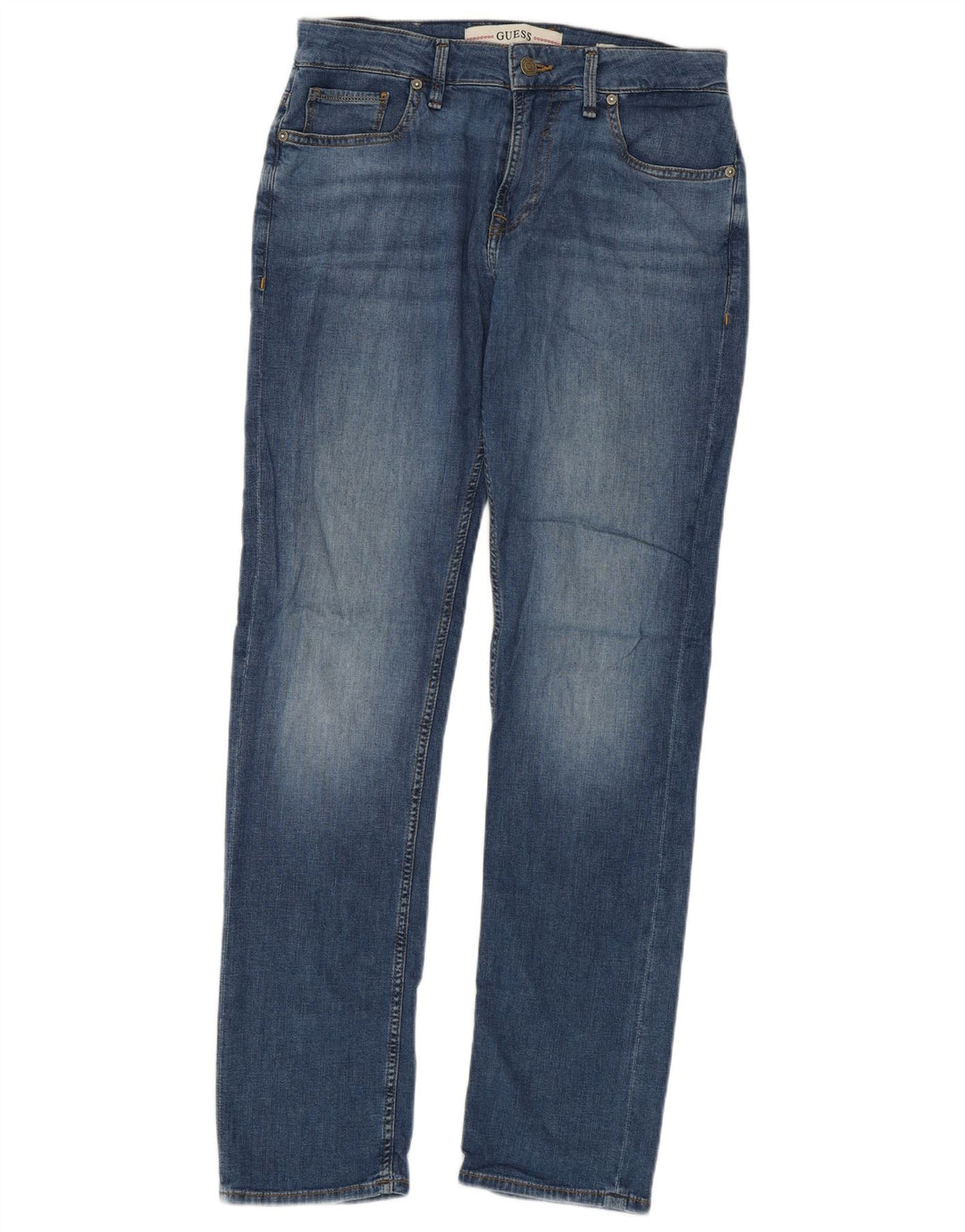 GUESS Womens Straight Jeans W30 L31 Blue Cotton
