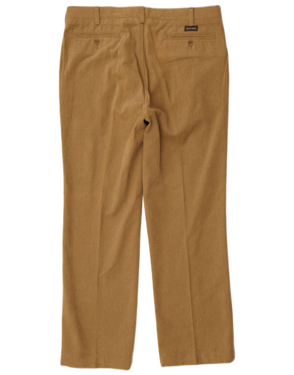 Henry Cottons Mens Straight Chino Trousers IT 52 XL W34 L30 Khaki Cotton