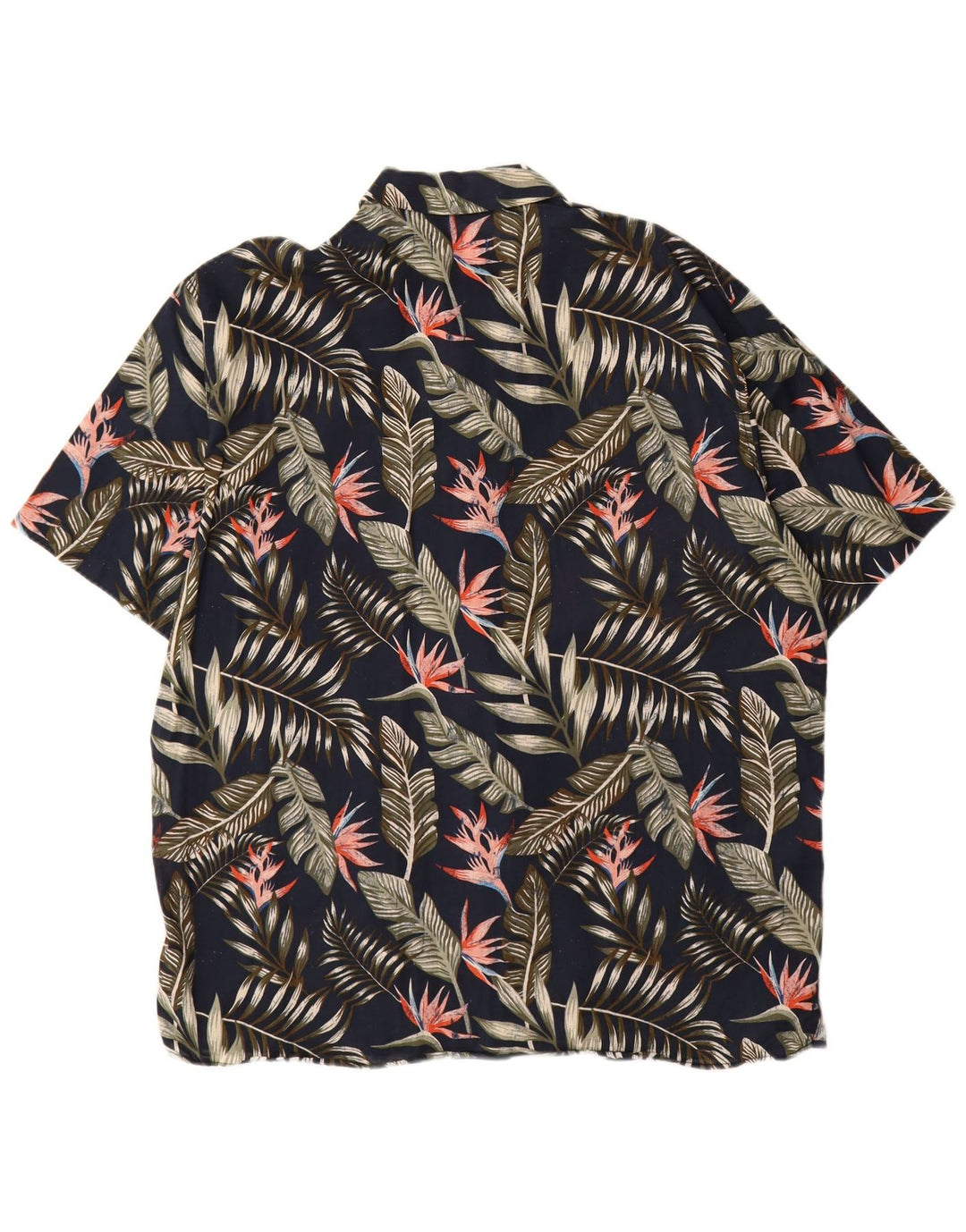 Jack & Jones Mens Short Sleeve Shirt Large Navy Blue Floral
