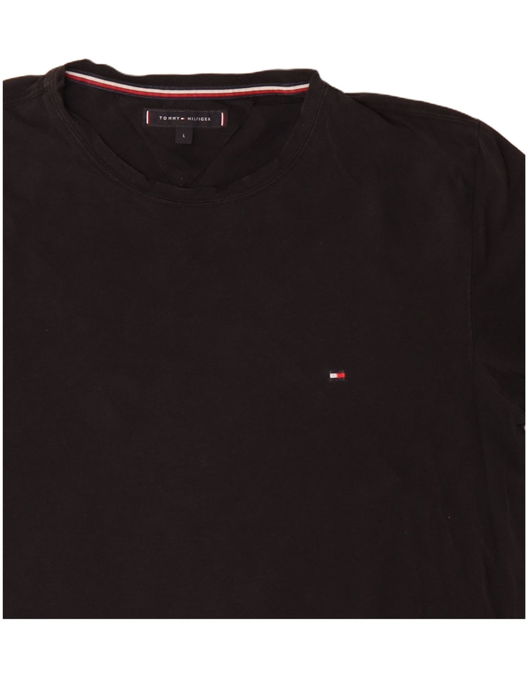 Tommy Hilfiger Mens T-Shirt Top Large Black Cotton