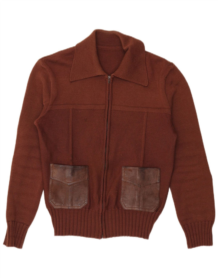 Rainbow Womens Cardigan Sweater IT 48 XL Brown Wool