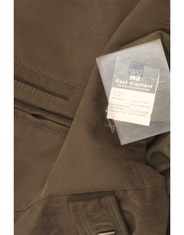 Vintage Mens Windbreaker Jacket IT 50 Large Khaki Polyamide