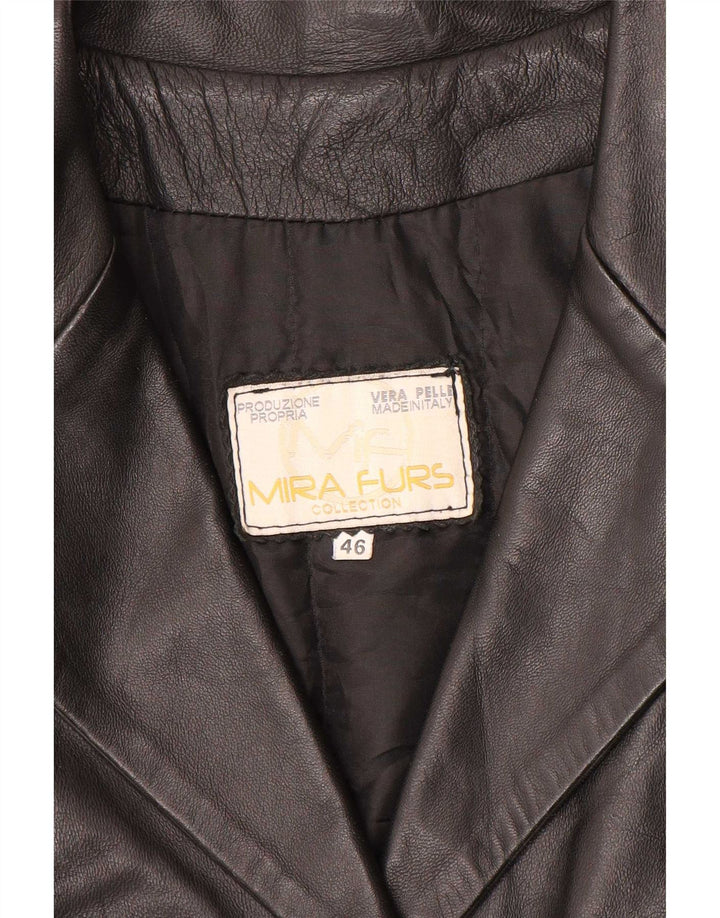 Mira Furs Womens Leather Jacket IT 46 Large Black Leather