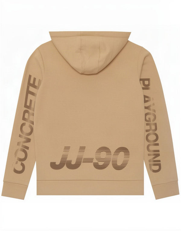 Jack & Jones Mens Graphic Hoodie Jumper Small Beige Cotton