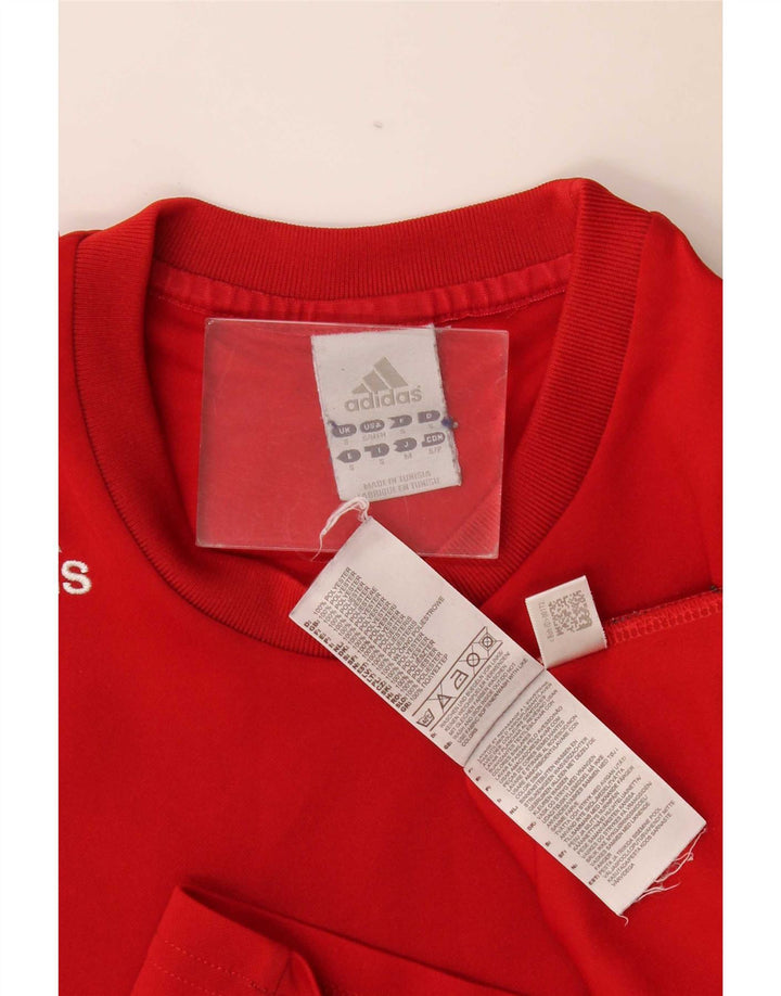 Adidas Mens Climalite T-Shirt Top Small Red Polyester