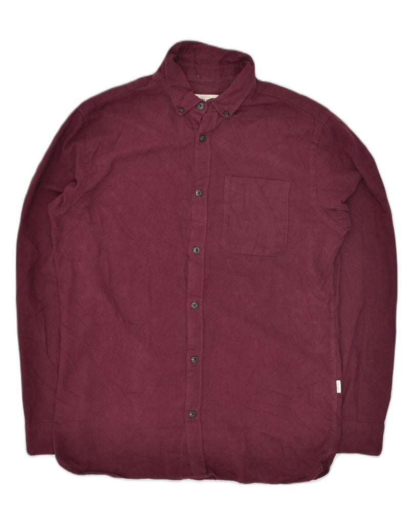 JACK & JONES Mens Shirt Small Maroon Cotton | Vintage Jack & Jones | Thrift | Second-Hand Jack & Jones | Used Clothing | Messina Hembry 