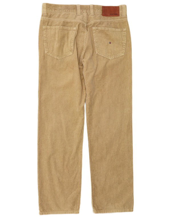 Tommy Hilfiger Mens Straight Corduroy Trousers W34 L32 Beige Cotton