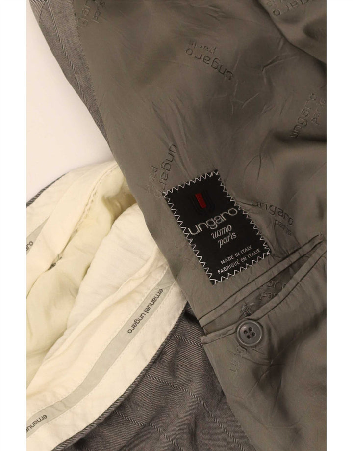 Emanuel Ungaro Mens 2 Piece Suit UK 38 Medium W34 L27 Grey Striped