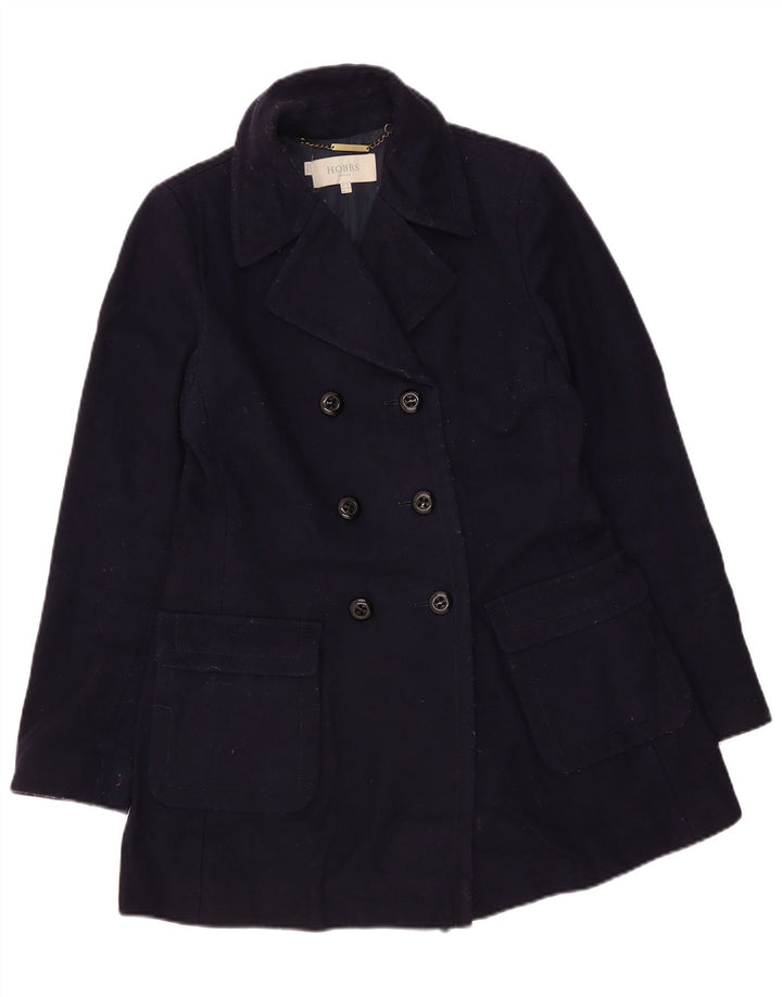 Hobbs Womens Double Breasted Coat UK 10 Small Navy Blue