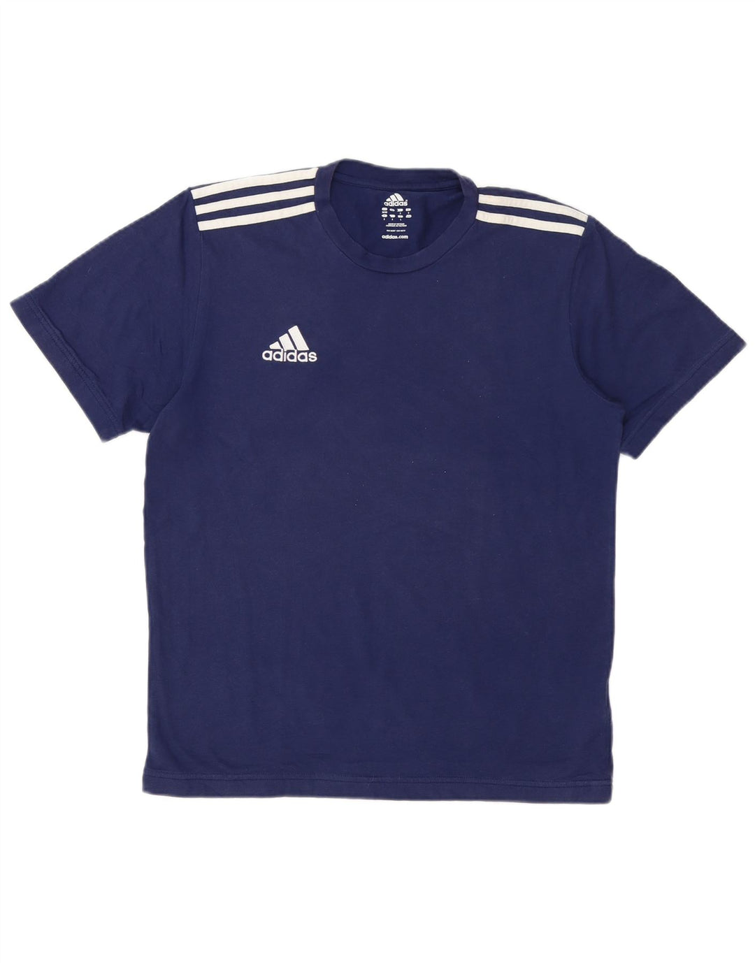 ADIDAS Mens T-Shirt Top UK 38/40 Medium Navy Blue Cotton