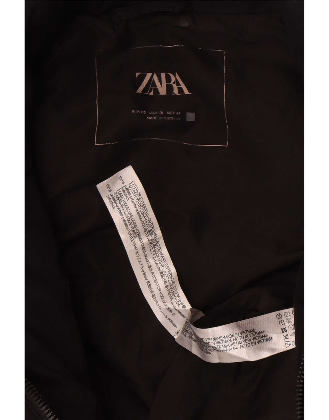 Zara Womens Oversized Padded Gilet UK 6 XS Black Polyester