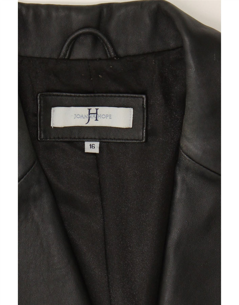 JOANNA HOPE Womens Leather Jacket UK 16 Large Black Leather Vintage Joanna Hope and Second-Hand Joanna Hope from Messina Hembry 