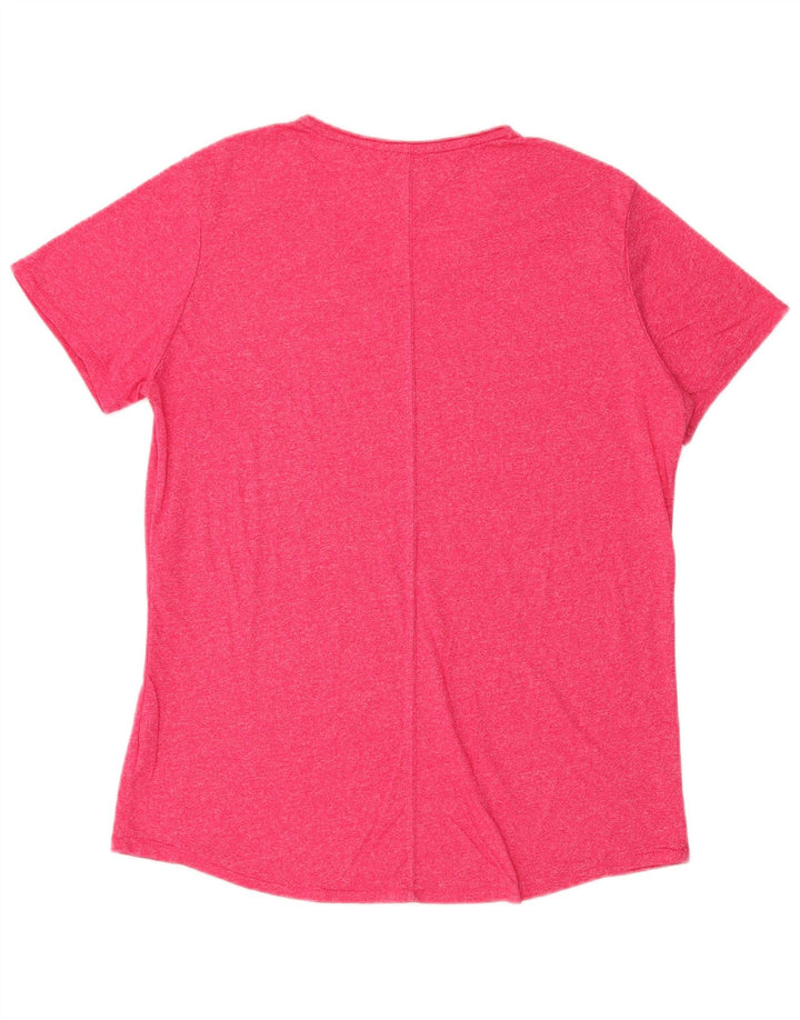 Tommy Hilfiger Mens T-Shirt Top Large Pink Flecked