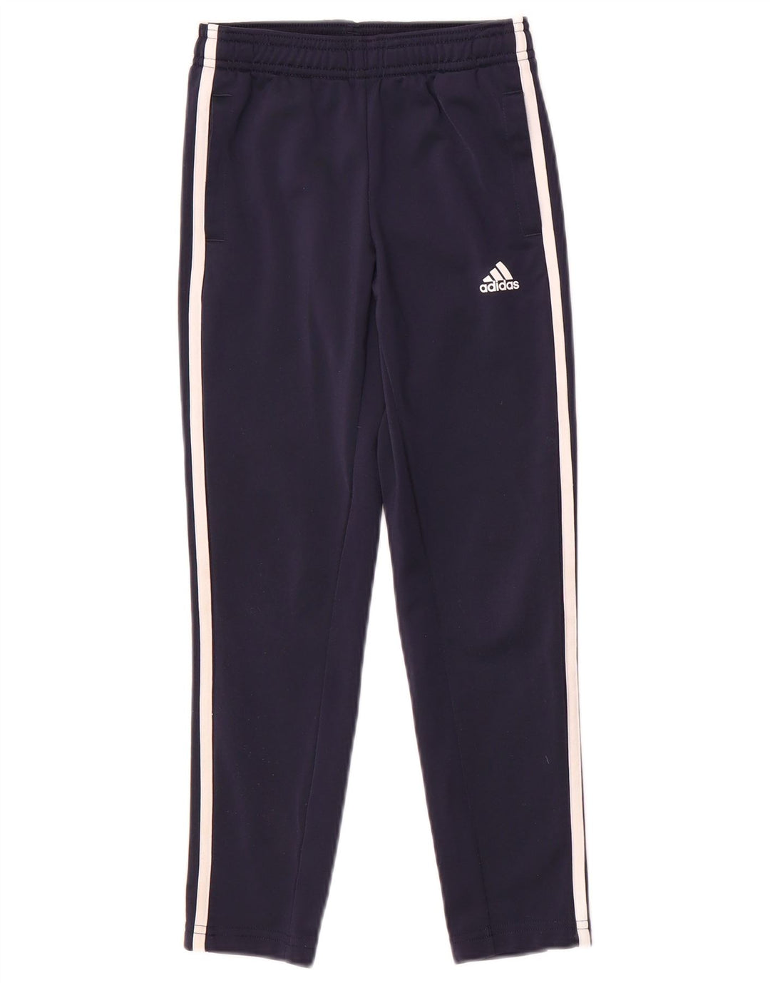 ADIDAS Boys Tracksuit Trousers 7-8 Years  Navy Blue Polyester