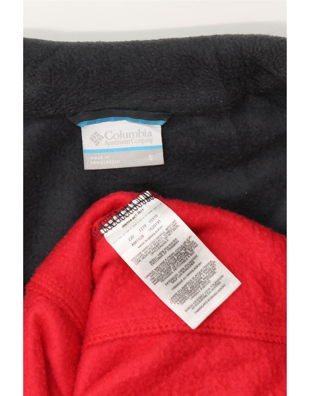 Columbia Mens Zip Neck Fleece Jumper Small Red Colourblock Polyester