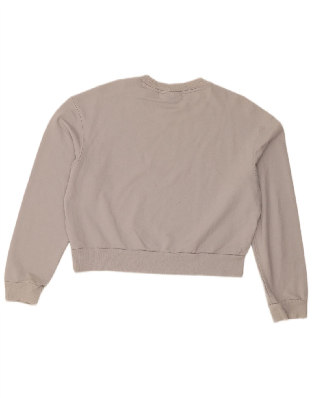 Calvin Klein Womens Crop Graphic Sweatshirt Jumper UK 14 Medium Grey Cotton