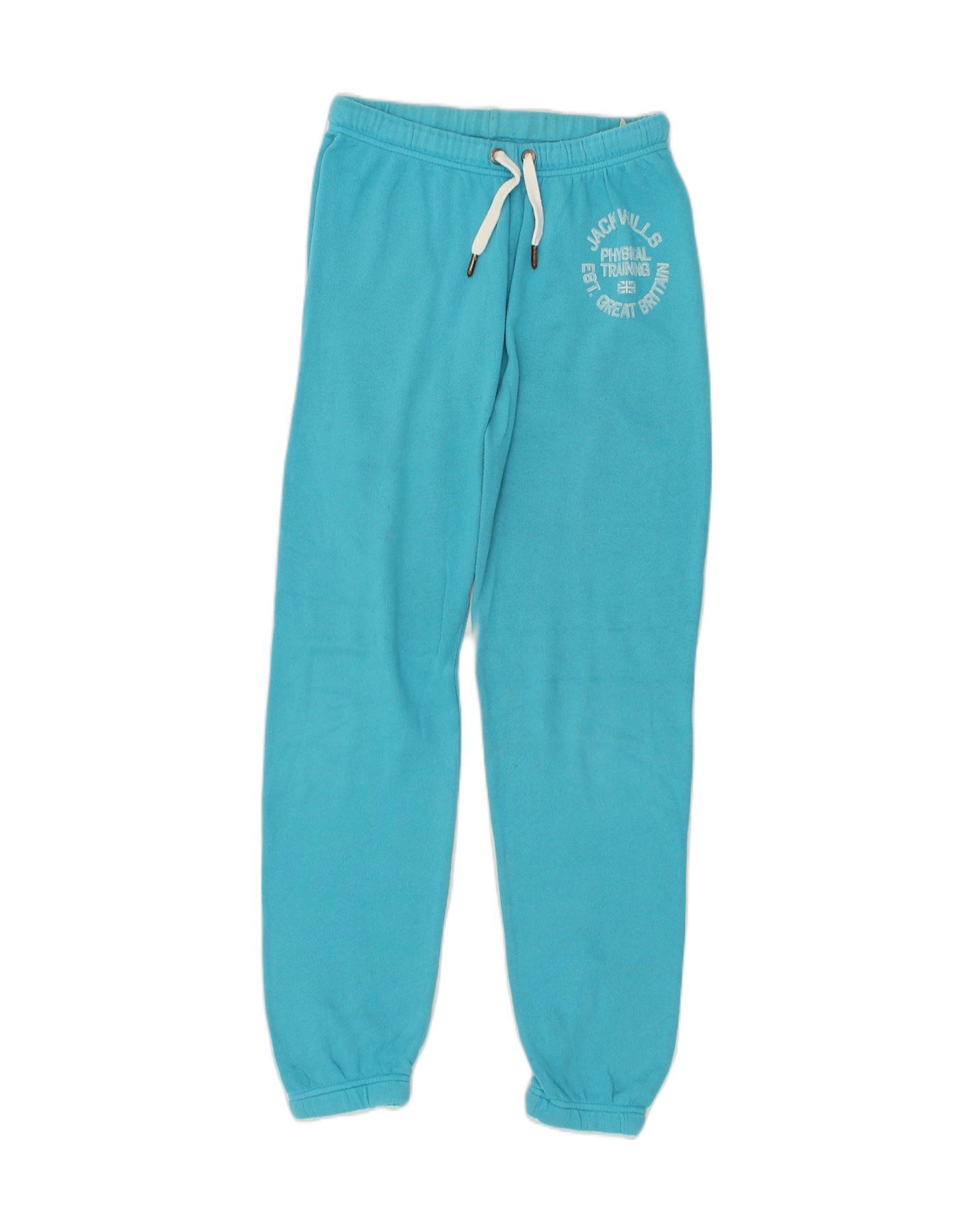 JACK WILLS Womens Tracksuit Trousers Joggers UK 6 XS Turquoise Cotton, Vintage & Second-Hand Clothing Online