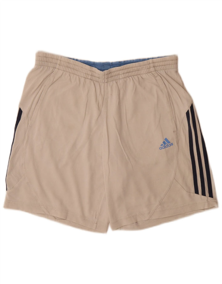 Adidas Mens Climalite Sport Shorts Medium  Beige Cotton