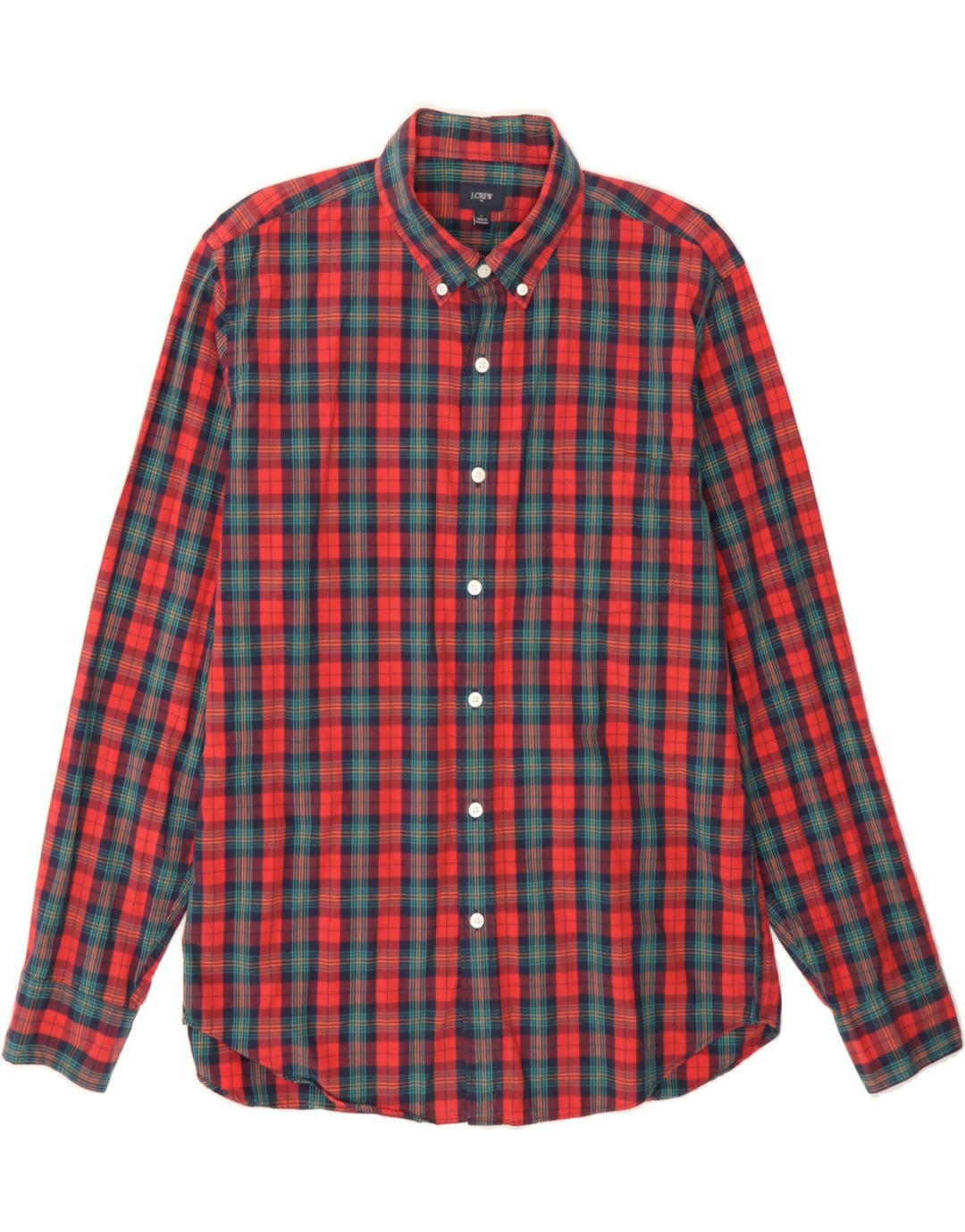 J. CREW Mens Shirt Large Red Check Cotton Vintage J. Crew and Second-Hand J. Crew from Messina Hembry 