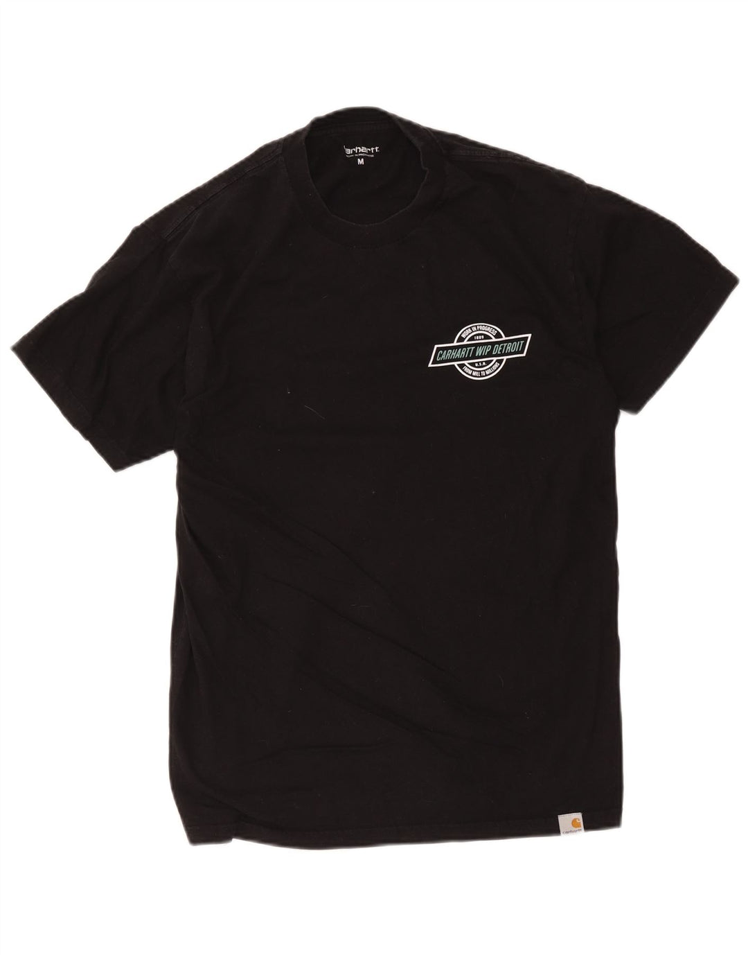 Carhartt Mens Graphic T-Shirt Top Medium Black Cotton