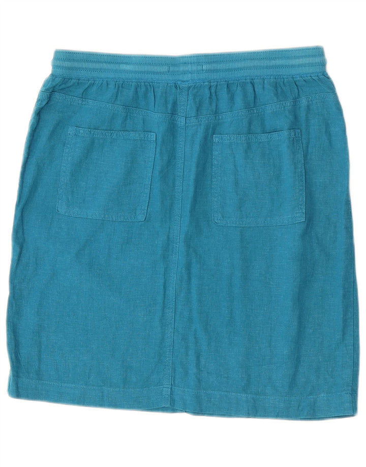 Marks & Spencer Womens Straight Skirt UK 12 Medium W30  Blue Linen