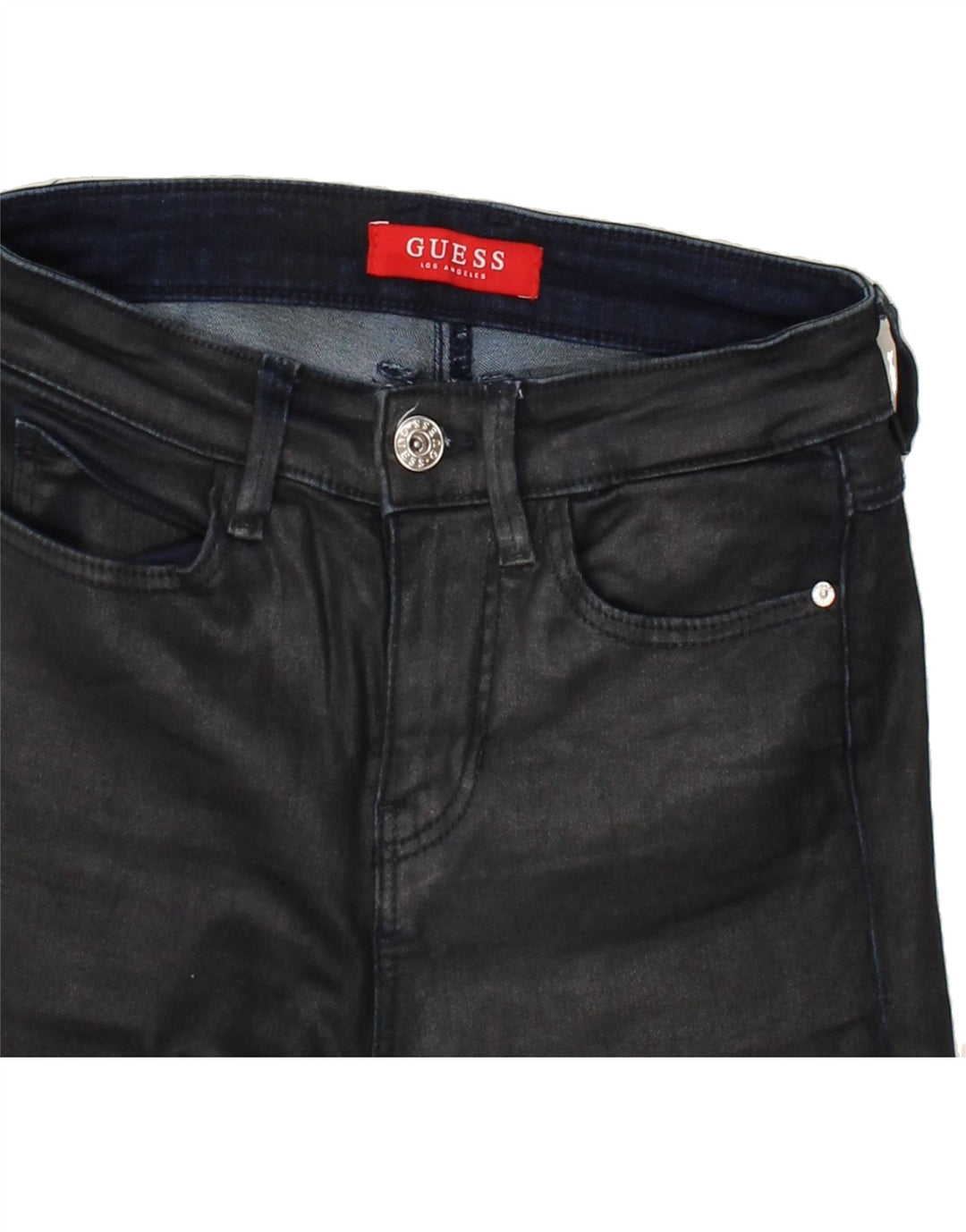 GUESS Womens Skinny Jeans W24 L30 Black Cotton Vintage Guess and Second-Hand Guess from Messina Hembry 