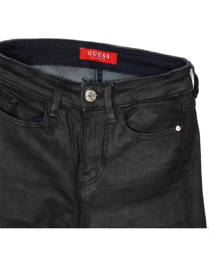 GUESS Womens Skinny Jeans W24 L30 Black Cotton Vintage Guess and Second-Hand Guess from Messina Hembry 